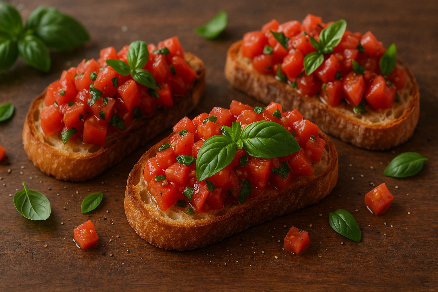 Bruschetta con pomodoro e basilico